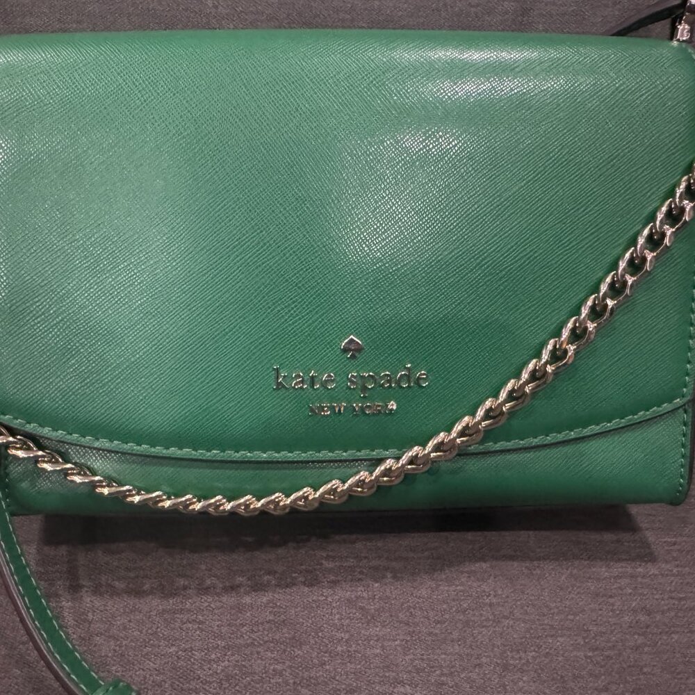 Kate Spade Carson Crossbody Saffiano Leather Green - Picture 6 of 9